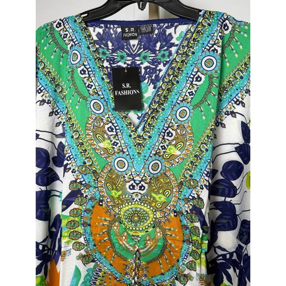 Kaftan Dresses for Women Beach Coverups, One Size Kaftans for Loungewear & Swim - Picture 2 of 4